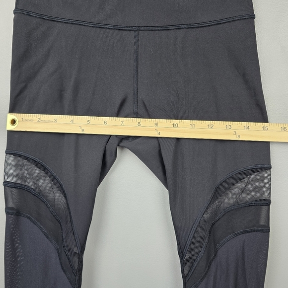 LULULEMON Athletic Leggings 28" Sheer Detailing Black Womens Size 6 Workout Yoga - Picture 6 of 8